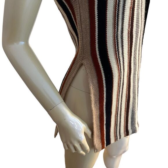 Vintage Striped Knit Shirt with Side Split Hem - Picture 3 of 14